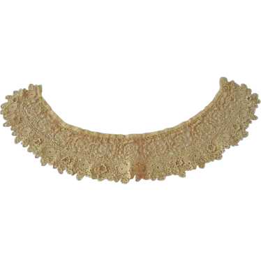 Vintage Ecru Lace Collar with Tiny Stitches - image 1