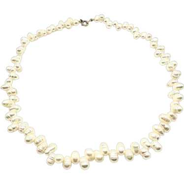 Cultured Pearl and 14k Gold Necklace - image 1