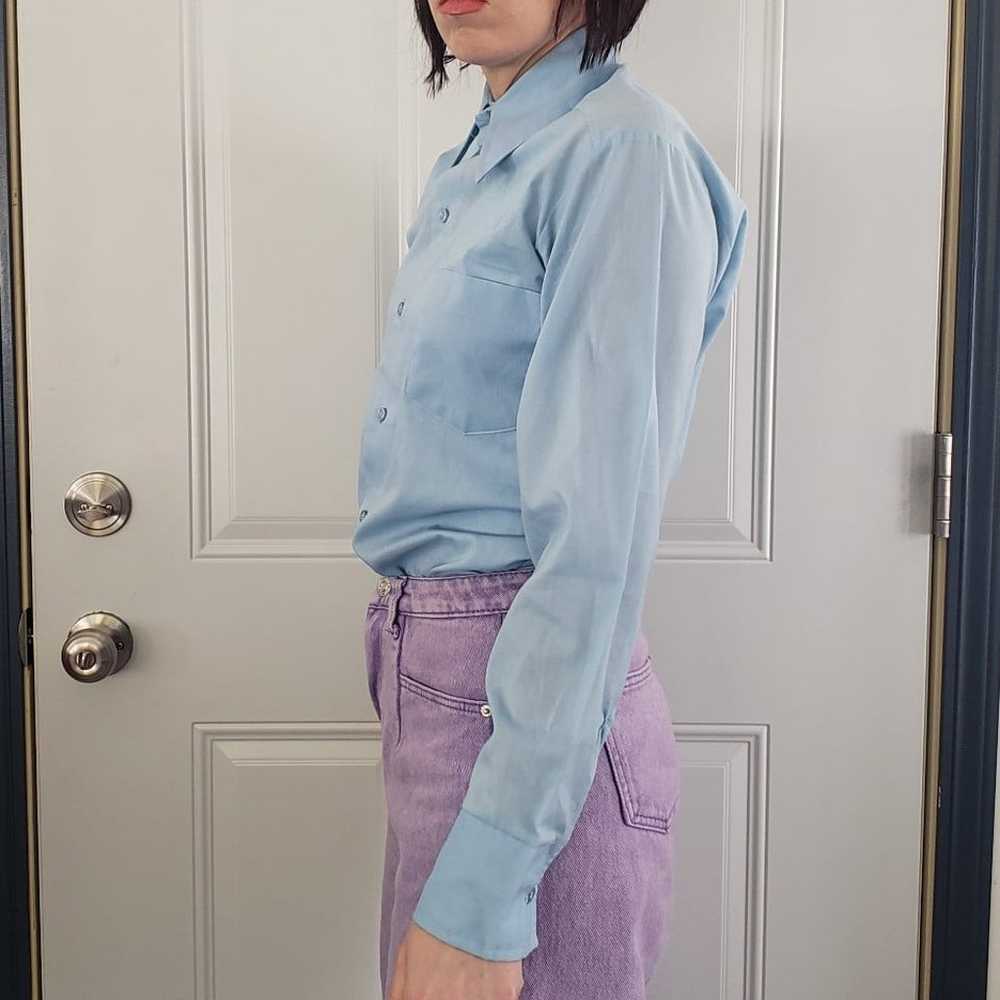 70s Sears Blue Button Down - image 2