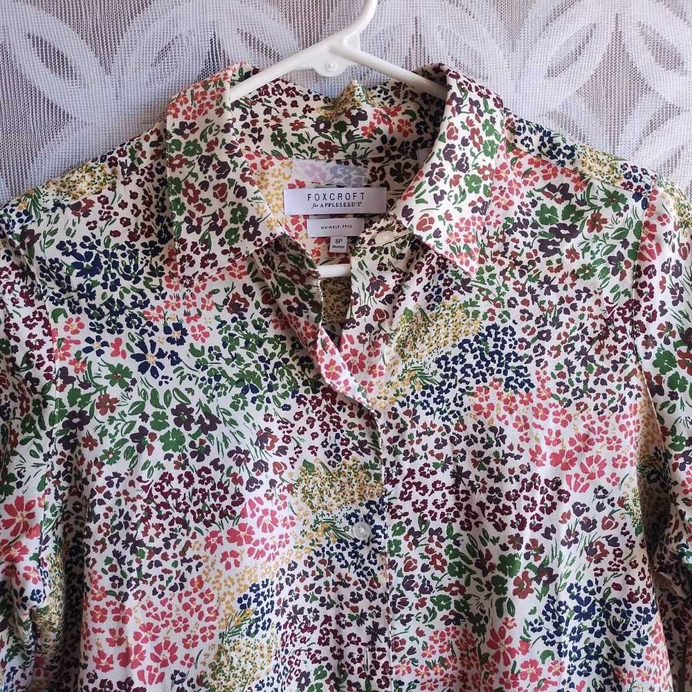 Foxcroft shirt Nwot 8P long sleeves button up fro… - image 3