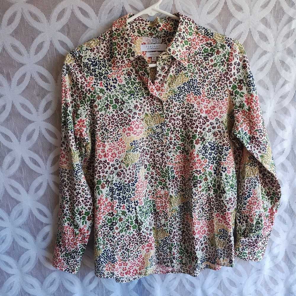 Foxcroft shirt Nwot 8P long sleeves button up fro… - image 5