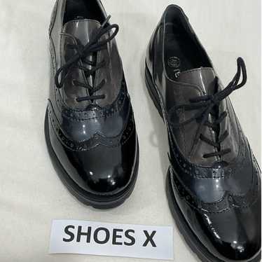 Womans Remonte Brogues Black Brown Patent Leather 