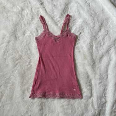 Vintage y2k Abercrombie pink lace tank - image 1