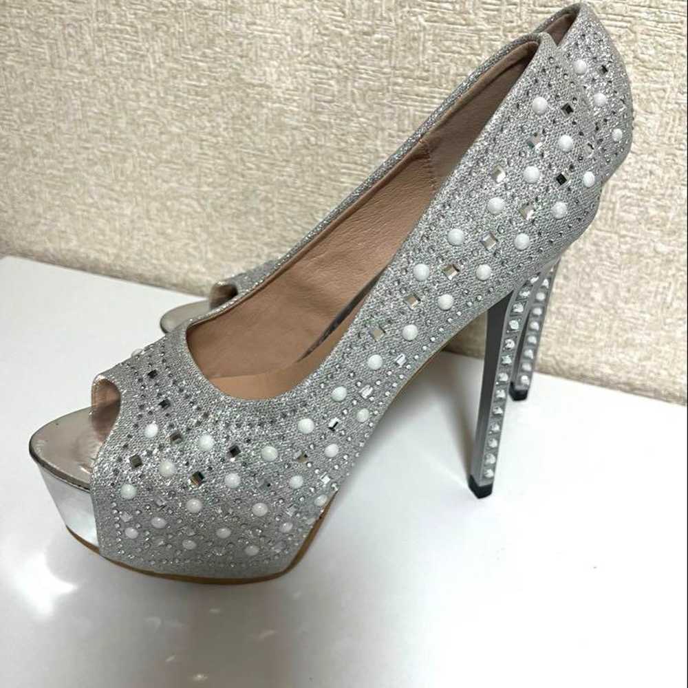 Silver Open-Toe Pumps - Cabaret Heels - image 5