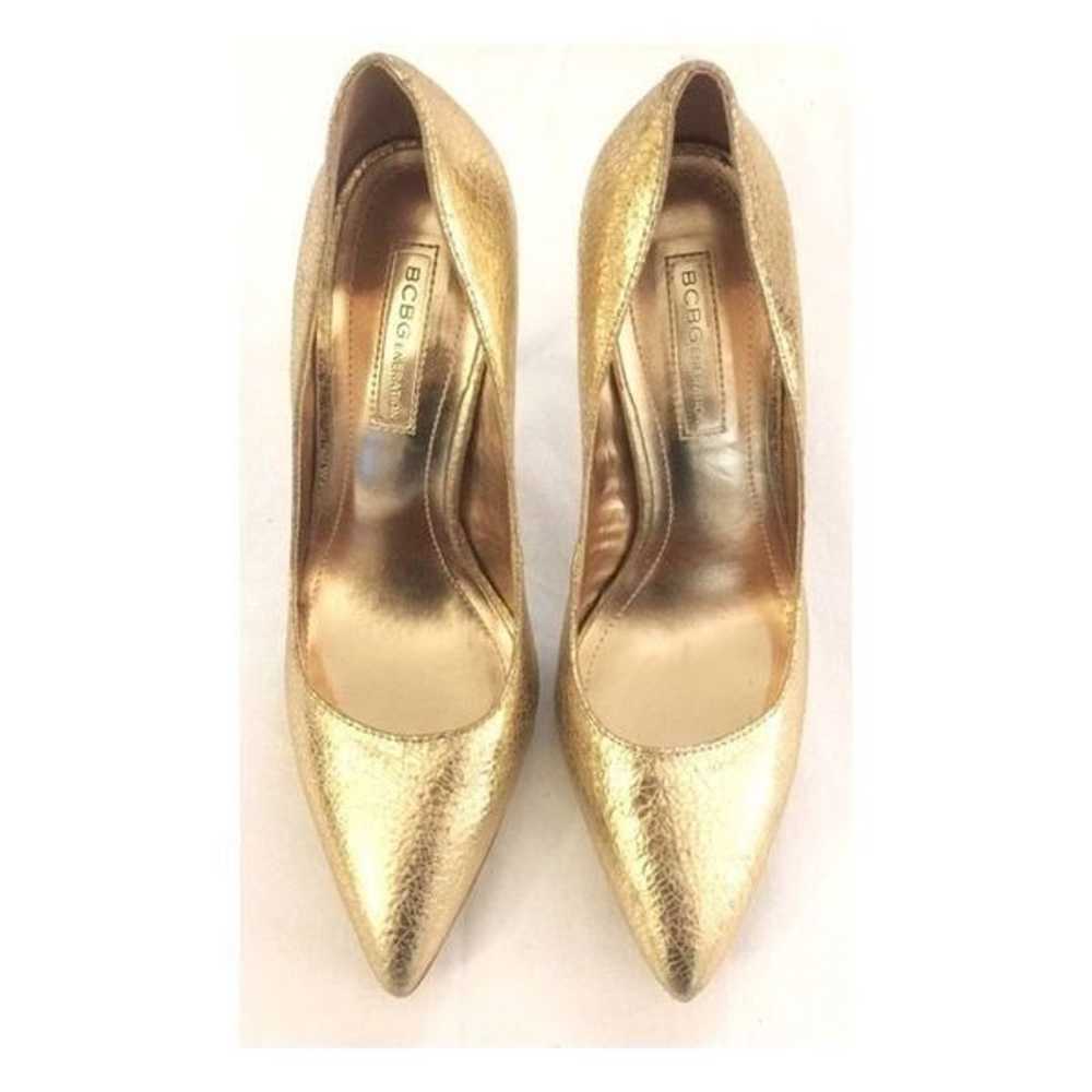 BCBGeneration Oslo Gold Metallic Pointy Toe Pumps - image 1