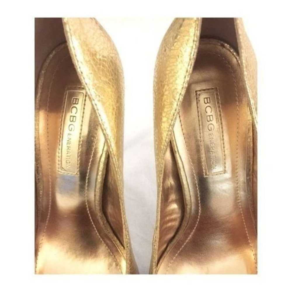 BCBGeneration Oslo Gold Metallic Pointy Toe Pumps - image 2