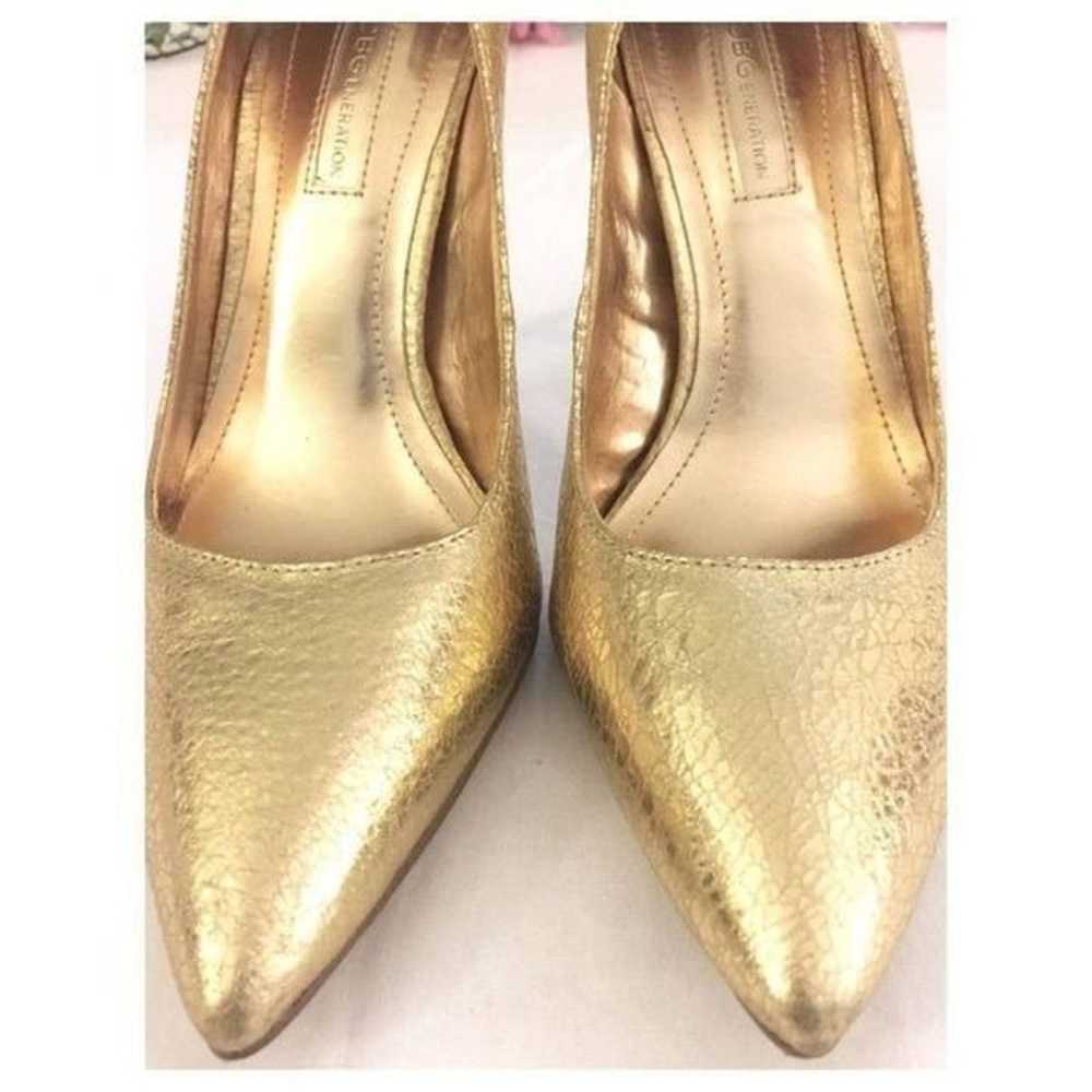 BCBGeneration Oslo Gold Metallic Pointy Toe Pumps - image 3