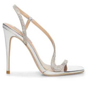 Steve Madden Noelle silver rhinestone heel sandal