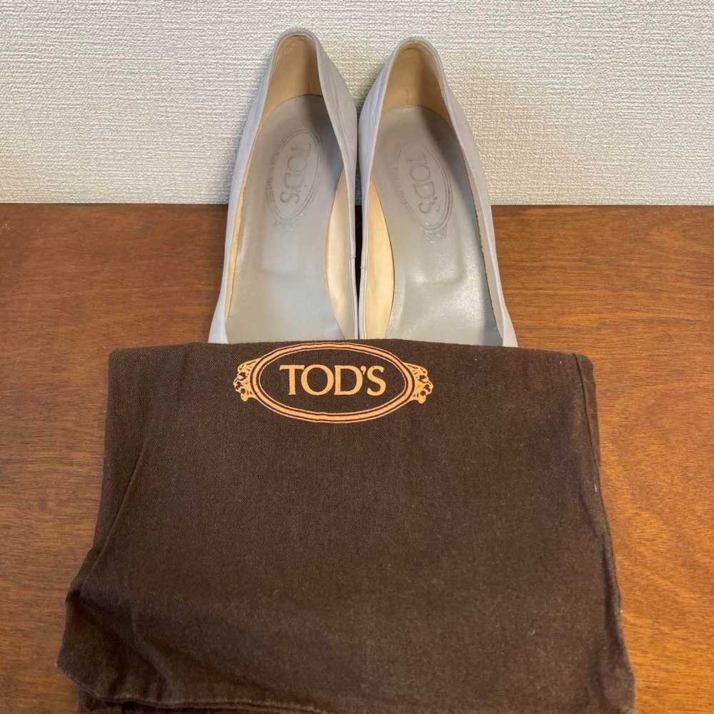 TOD'S Dods Suede Pumps 37.5 Light Gray - image 5