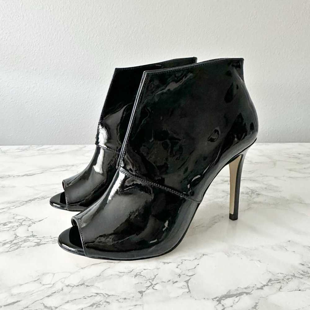 Karen Millen Black Patent Leather Stiletto Peep T… - image 1