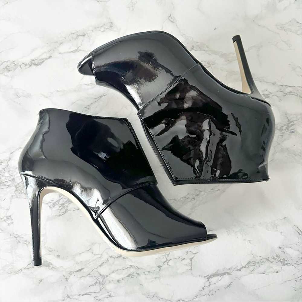 Karen Millen Black Patent Leather Stiletto Peep T… - image 6