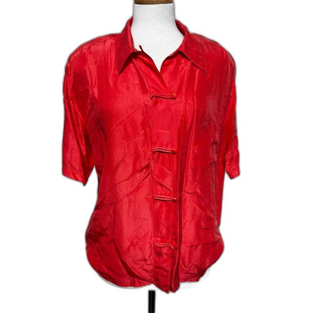 The Limited Coral 100% Silk Shirt - Women M - image 5