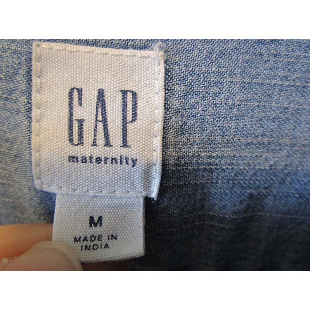 Gap Maternity Blue Long Sleeve Button Up Tie Fron… - image 7