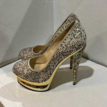 Crystal studded High heel shoes . Beautiful. l si… - image 1