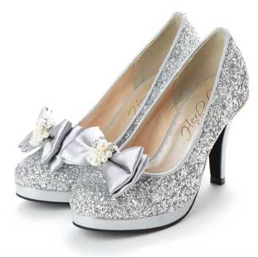 Hercheek Glitter Pumps with Bijou Clip and Ribbon - image 1