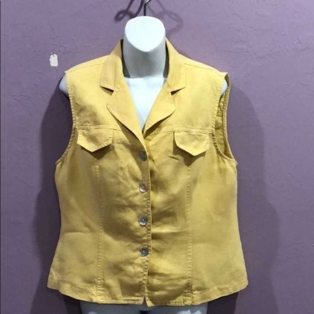 Vintage Carol Anderson Linen Yellow Button Size L - image 12