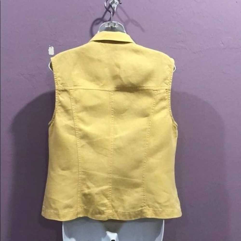 Vintage Carol Anderson Linen Yellow Button Size L - image 2