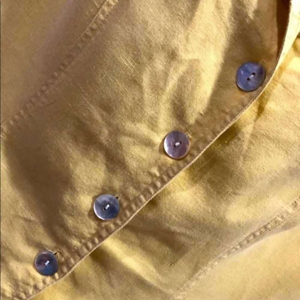 Vintage Carol Anderson Linen Yellow Button Size L - image 5