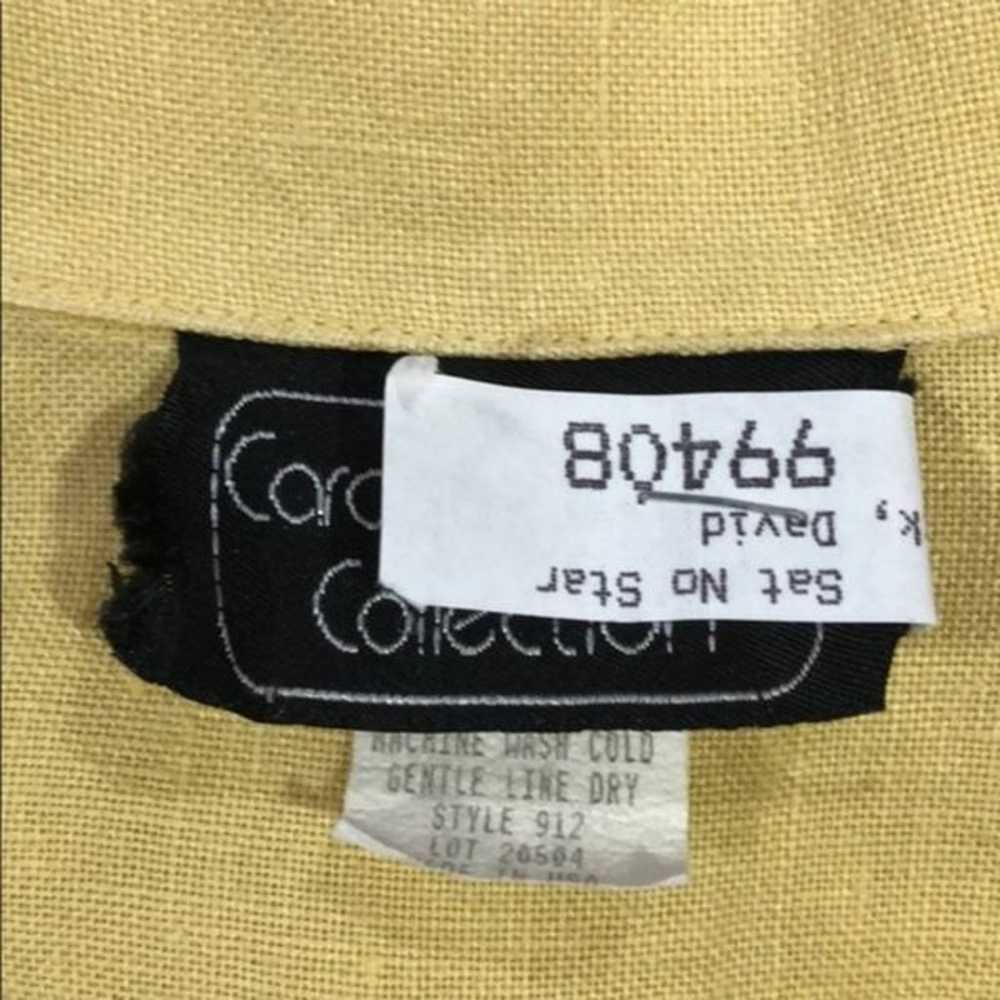 Vintage Carol Anderson Linen Yellow Button Size L - image 8