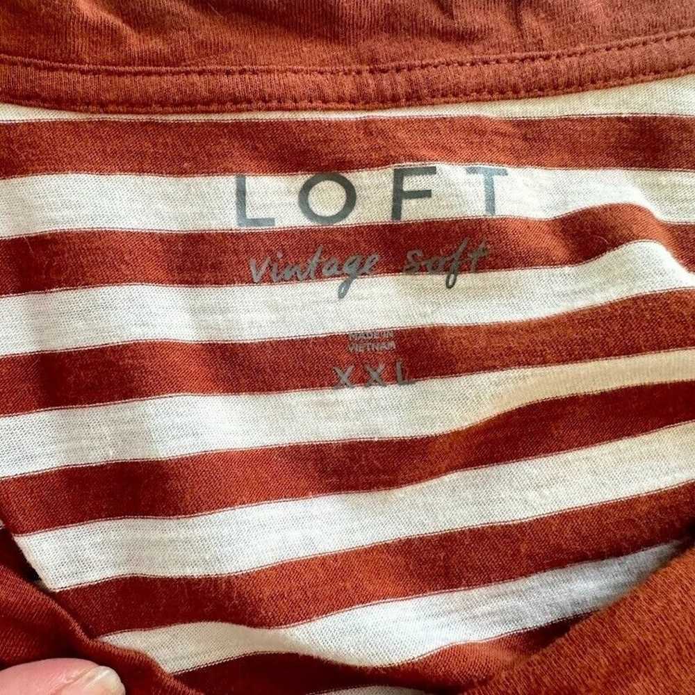 LOFT Vintage Soft T-Shirt Lot of 2 Striped Cotton… - image 12