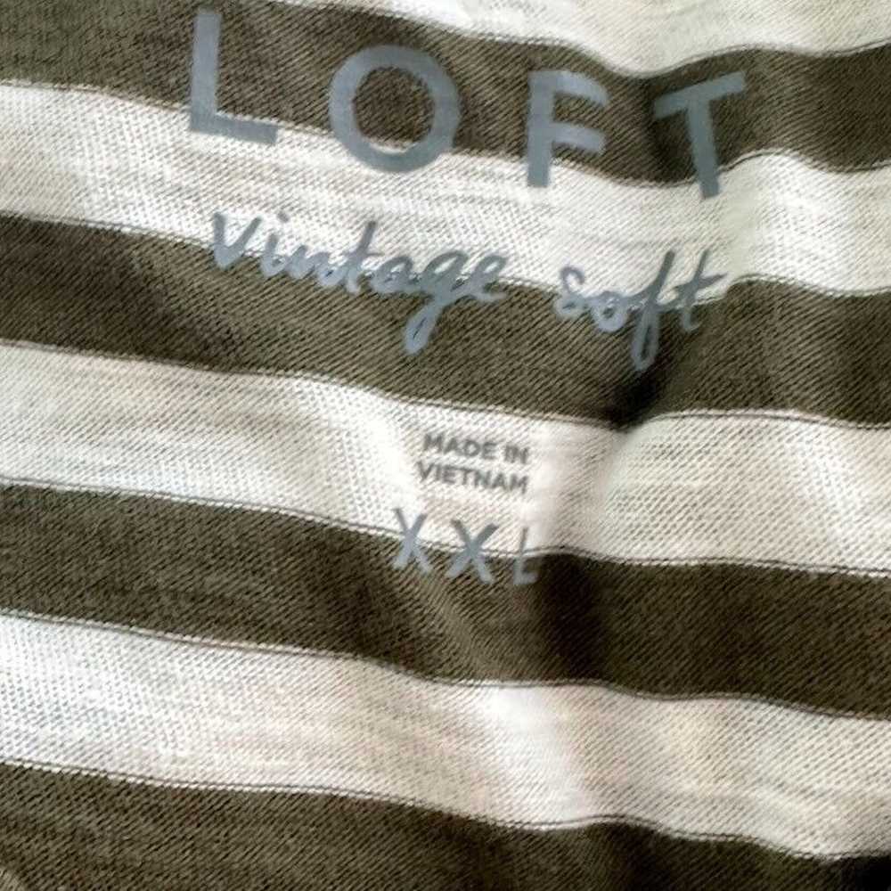 LOFT Vintage Soft T-Shirt Lot of 2 Striped Cotton… - image 7