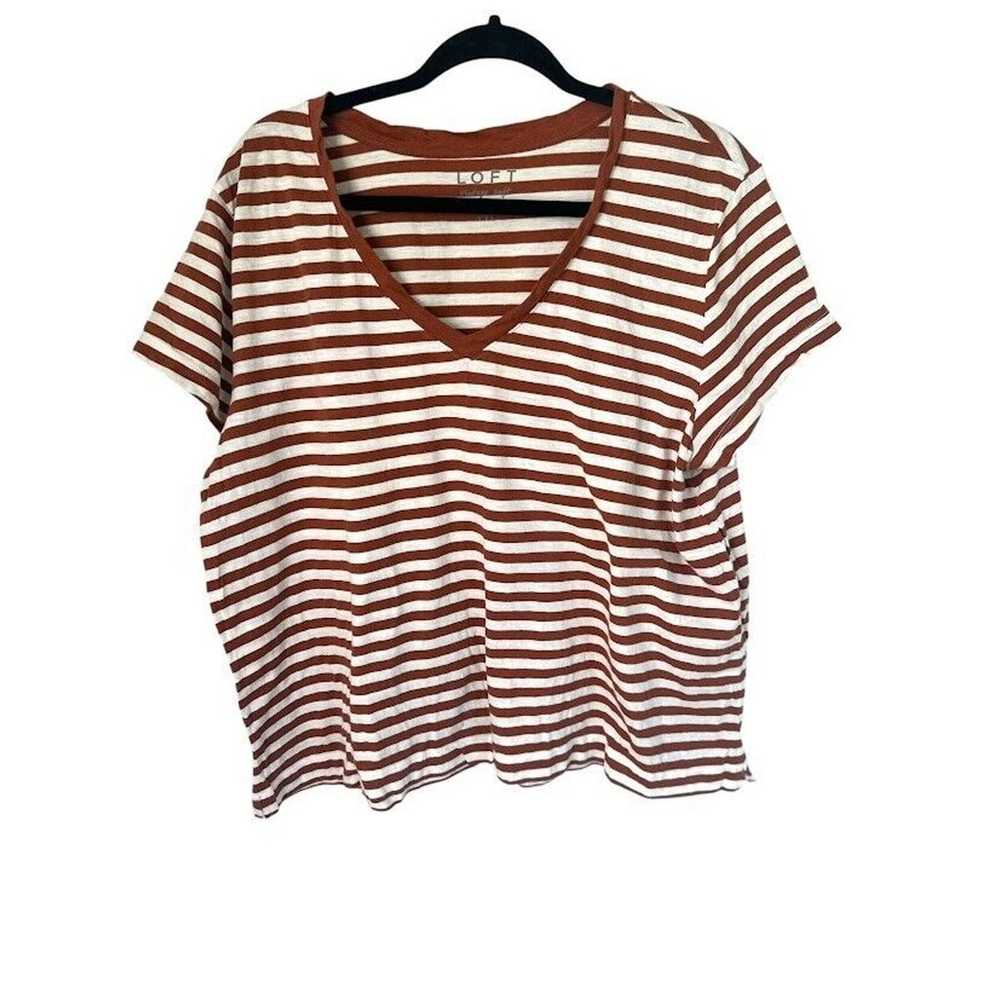 LOFT Vintage Soft T-Shirt Lot of 2 Striped Cotton… - image 8