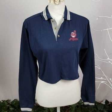 Vintage Lee Sport Cleveland Indians Cropped Long … - image 1