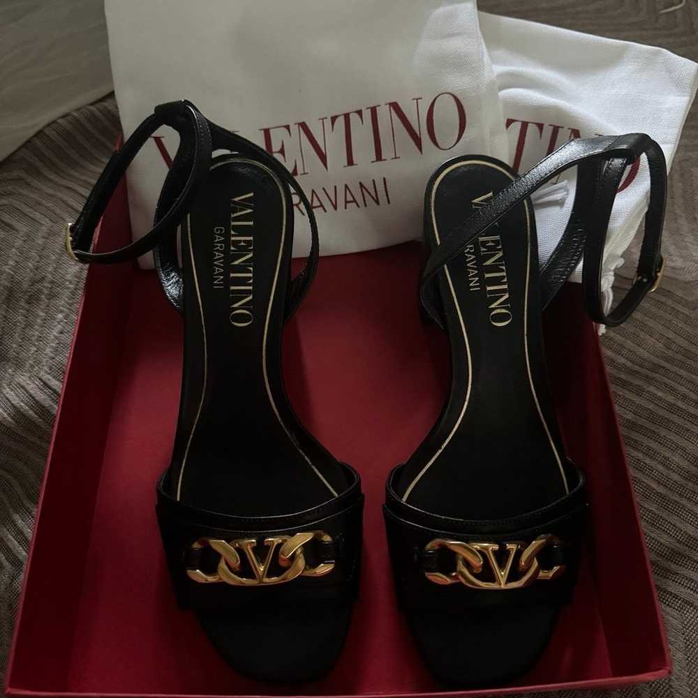 Valentino Garavani calf leather sandals and golde… - image 1