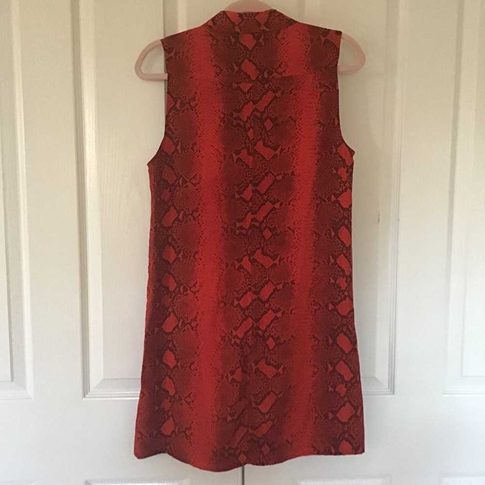 Equipment python print silk shirt dress red S - image 4