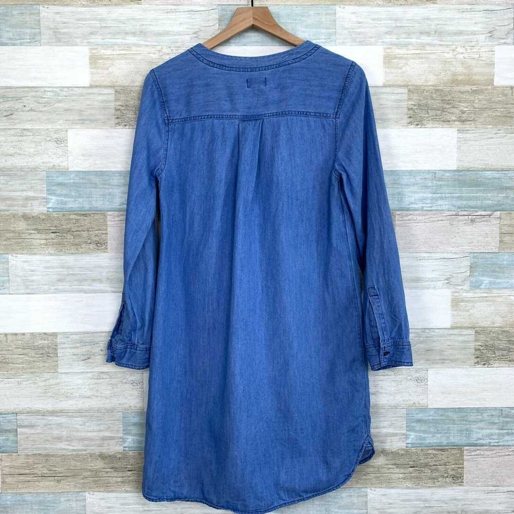 Old Navy Chambray Lace Up Popover Shirt Dress Blu… - image 3