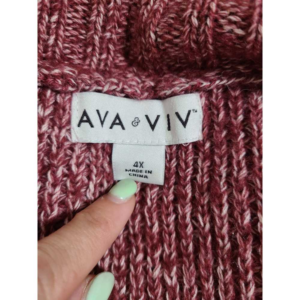 Ava and Viv 4x women's maroon knitted cardigan - image 5