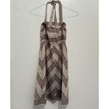 Carve Designs Cotton Gray Striped Halter Dress Wo… - image 1