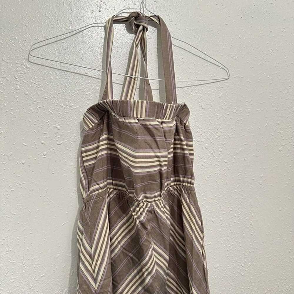 Carve Designs Cotton Gray Striped Halter Dress Wo… - image 2