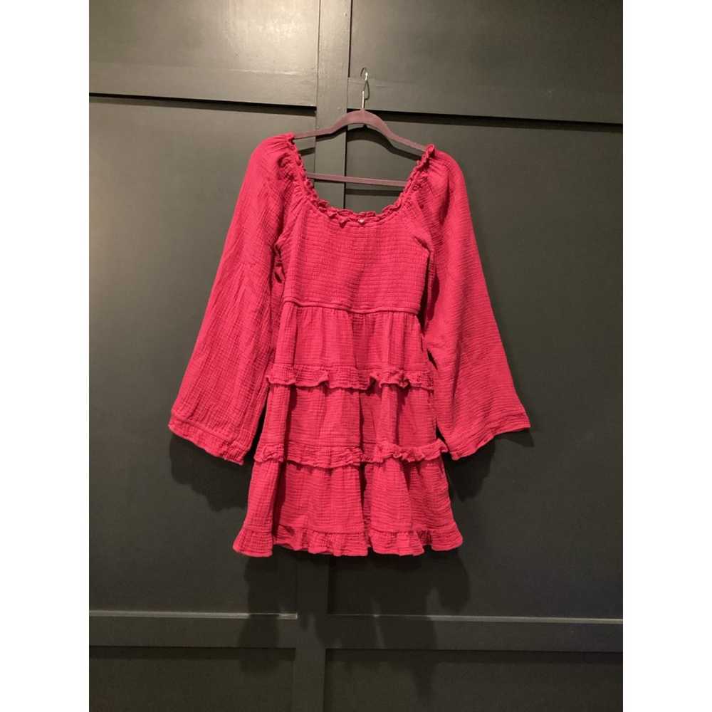 & merci magenta smocked ruffle long sleeve tiered… - image 2