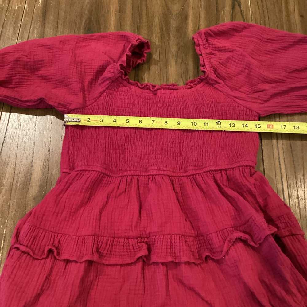 & merci magenta smocked ruffle long sleeve tiered… - image 5