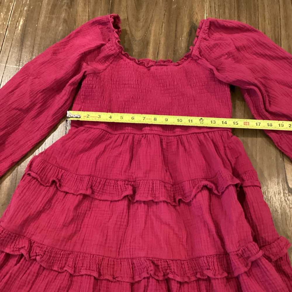 & merci magenta smocked ruffle long sleeve tiered… - image 6