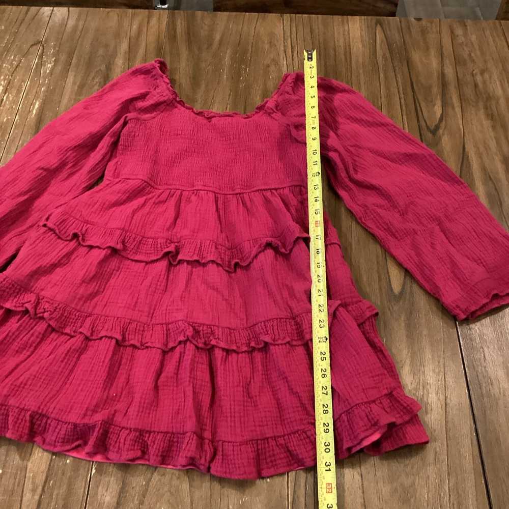 & merci magenta smocked ruffle long sleeve tiered… - image 7