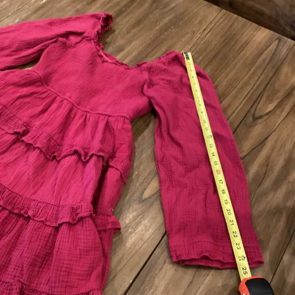 & merci magenta smocked ruffle long sleeve tiered… - image 9