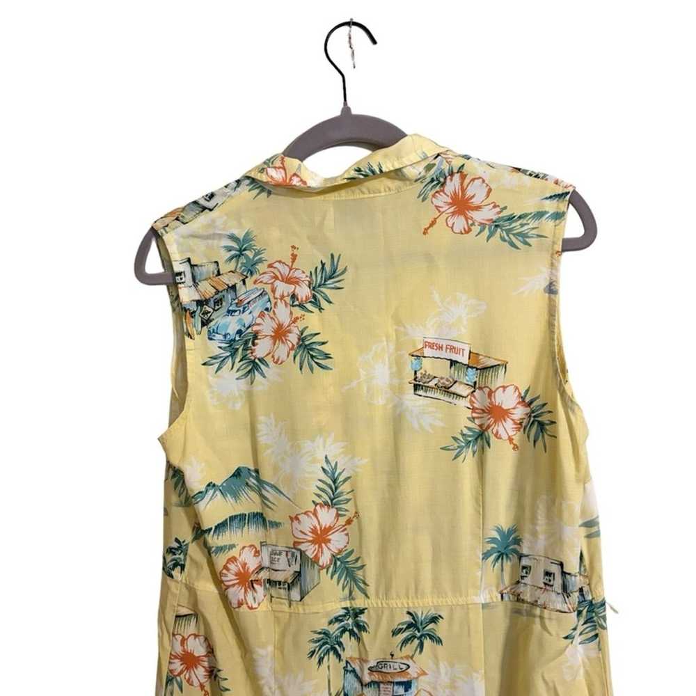 Vintage Hilo Hattie Hawaiian Yellow Sleeveless Mi… - image 4