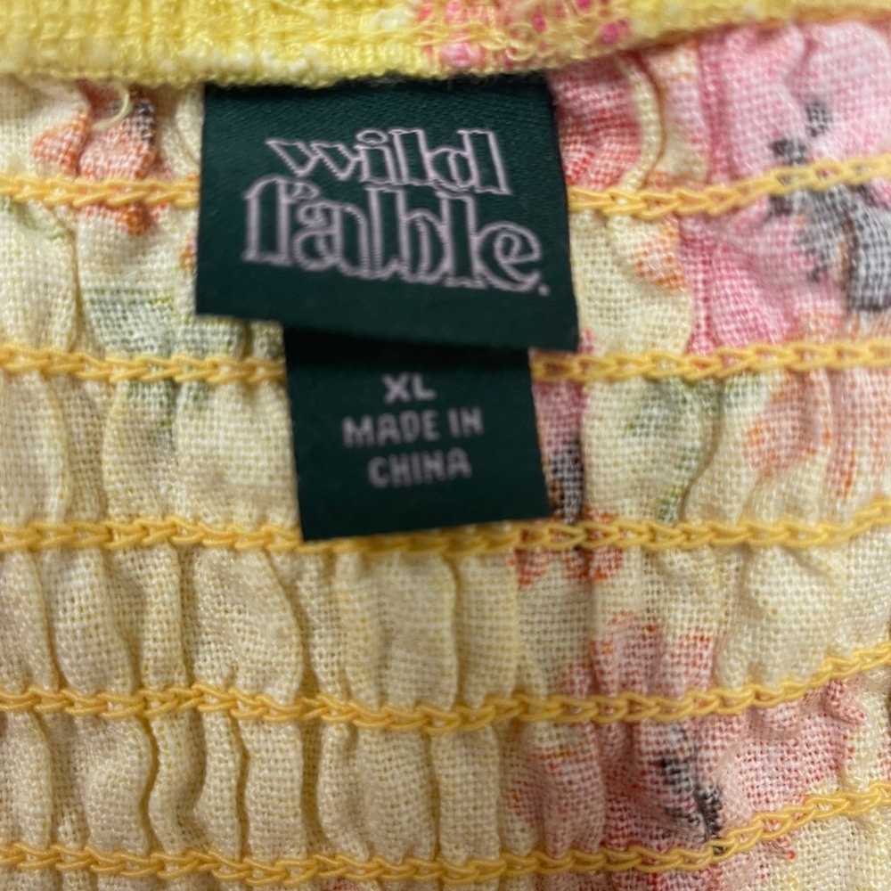 Wild Fable NWOT Women's XL Yellow Floral Ruched L… - image 3