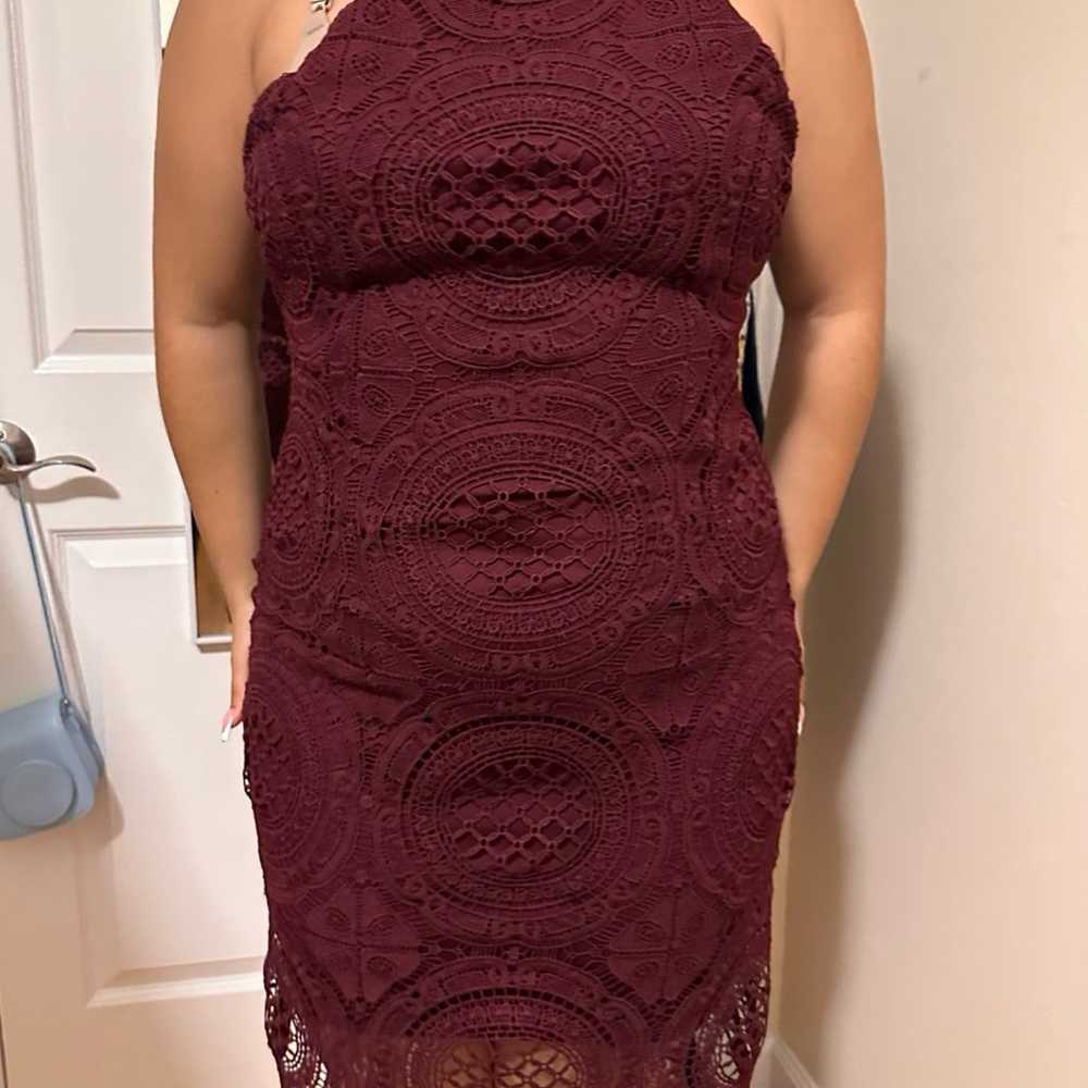 Burgundy lace Dress - image 2