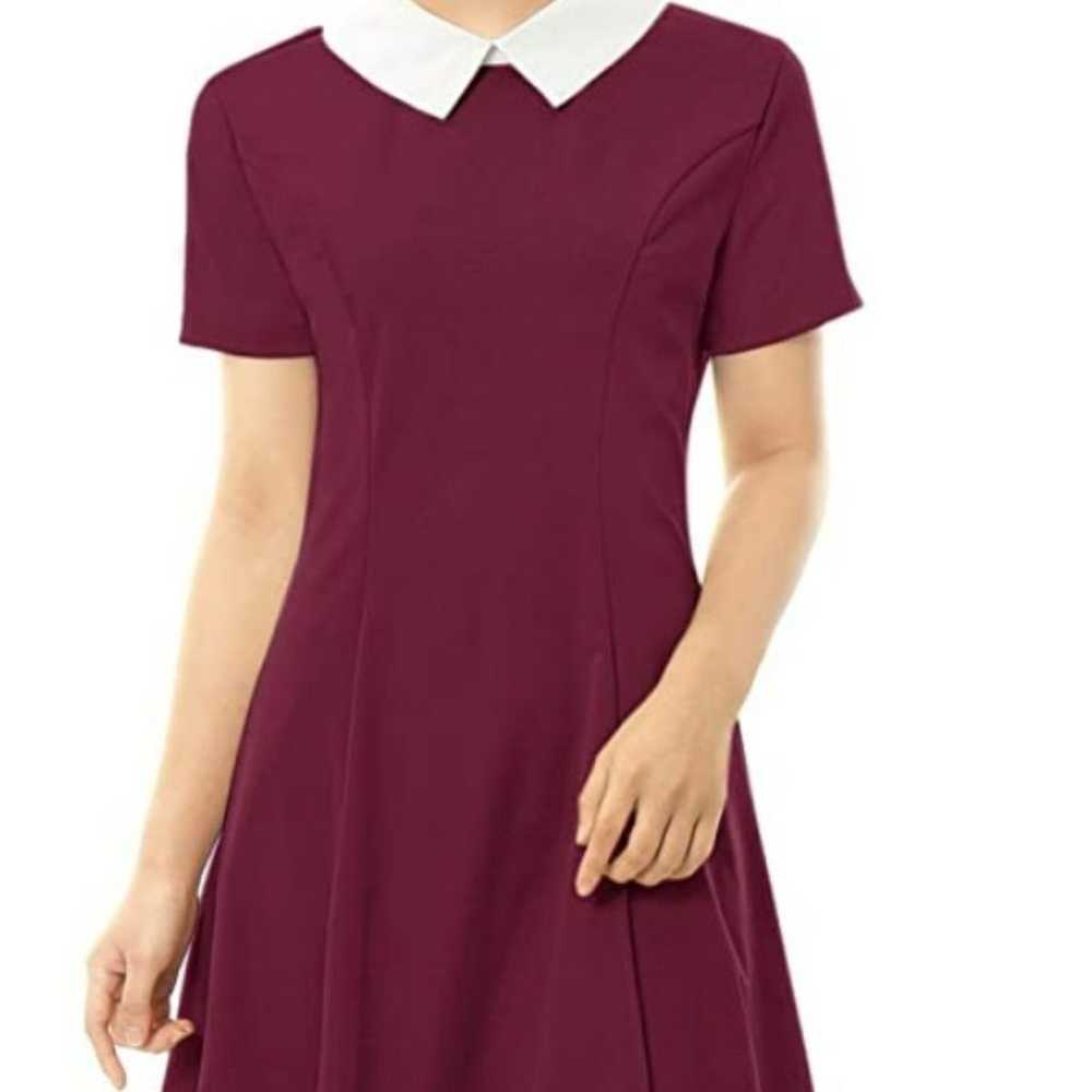 Allegra K Contrast Doll Collar Short Sleeve Midi … - image 10