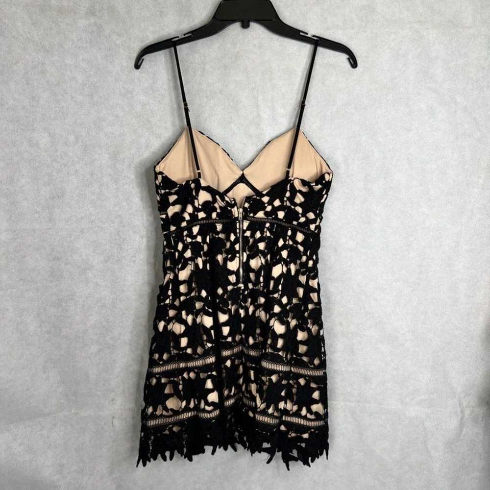 Windsor Spaghetti Strap Black Lace over Nude Mini… - image 2