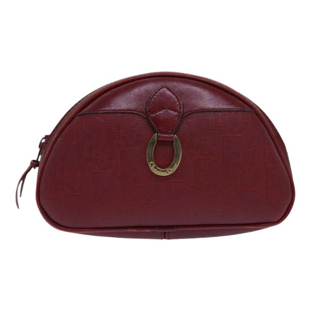 Dior Demi-Lune Burgundy Canvas Clutch Bag (Pre-Ow… - image 1