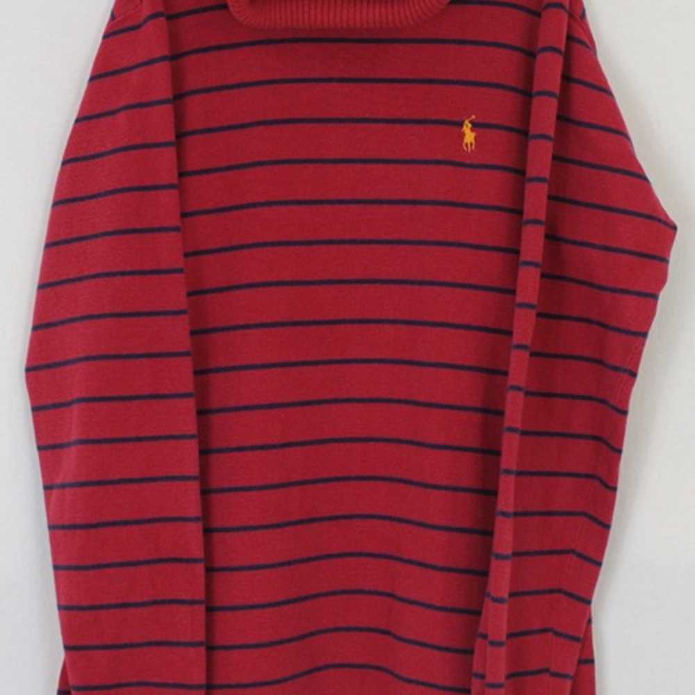 Vintage 90s Polo Ralph Lauren Ribbed Collar Red S… - image 1