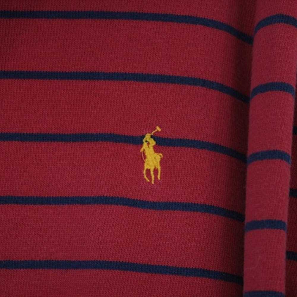 Vintage 90s Polo Ralph Lauren Ribbed Collar Red S… - image 2