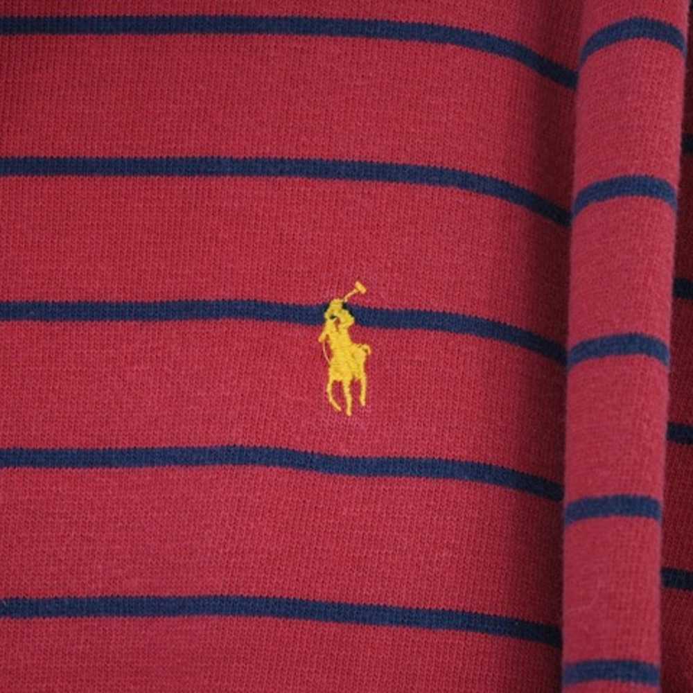 Vintage 90s Polo Ralph Lauren Ribbed Collar Red S… - image 3