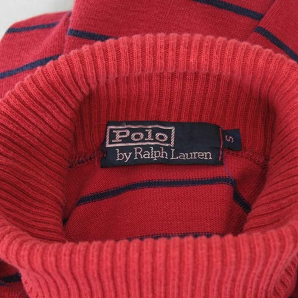 Vintage 90s Polo Ralph Lauren Ribbed Collar Red S… - image 5