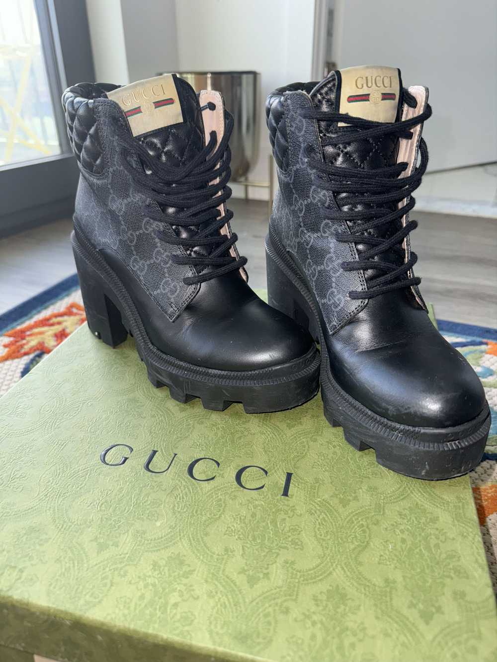 Gucci Apollo Calfskin GG Supreme Nappa Samoa Quil… - image 3