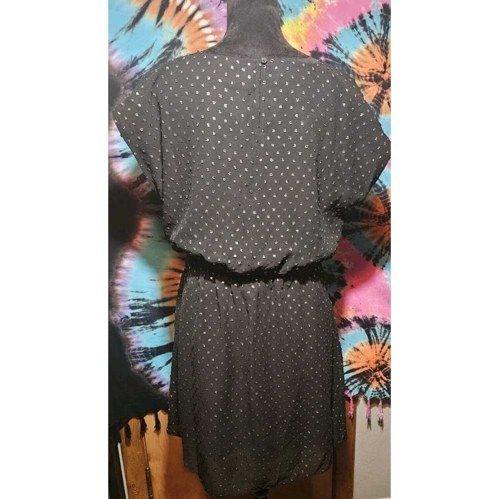 GAP Metallic Dot Skater Dress Size Medium Black/S… - image 3